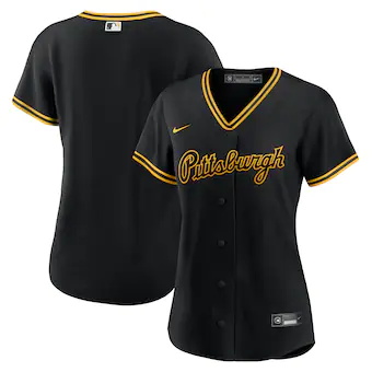 womens nike black pittsburgh pirates alternate replica team script jersey